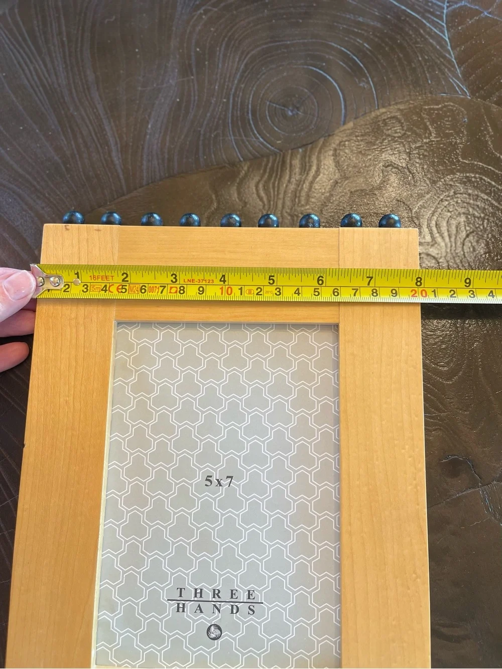 Natural Wood Picture Frame with Black Bead Trim - 5x7